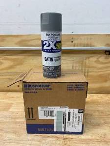 lot 95 image: RUST-OLEUM Case of 6 Cans-  2X Ultra Cover American Accents Spray Paint, 12 Ounce, Satin Granite