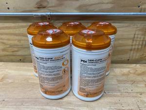 lot 100 image: PDI Lot of 5 - Sani-Cloth Bleach Germicidal Disposable Wipes (65 wipes per container)