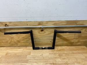 lot 110 image: WILD 1 INC. Black 10 in. Bagger Hooked Chubbys 1 14 in. Handlebar (For use w or wo TBW) - WO580B