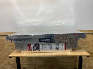 lot 48 image: HUSKY 61.86 in. Diamond Plate Aluminum Low Profile Mid-Size Crossbed Truck Tool Box