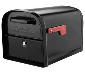 lot 56 image: ARCHITECTURAL MAILBOXES Oasis 360 Black, Large, Steel, Locking Parcel Mailbox with 2-Access Doors