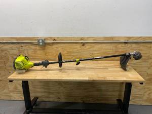 lot 60 image: RYOBI 25 cc 2-Stroke Attachment Capable Full Crank Straight Gas Shaft String Trimmer