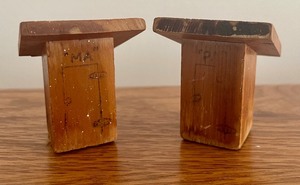 lot 144 image: Wonderful Wooden Salt and Pepper Shakers