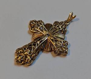 lot 49A image: 10k Gold Cross Pendant