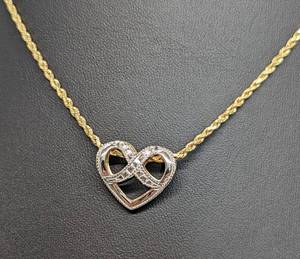 lot 39A image: 14k Gold Chain and 10k Heart Pendant