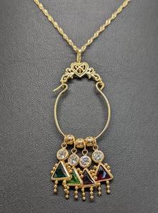 lot 42 image: 14k Gold Chain and Birthstone Pendant