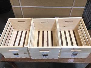 lot 12 image: Crates & Pallet Crates and Pallet 18 in. x 12.5 in. x 9.5 in. Large Wood Crate - Lot of 3 - Customer Returns - May contain missing Pcs Review all pictures
