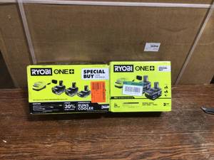 lot 34 image: Assorted Lot of Ryobi Batteries and Charger, Review all pictures