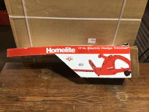 lot 36 image: Homelite 17 in. 2.7 Amp Electric Hedge Trimmer- Customer Returns May Contain Missing Pcs Review all pictures
