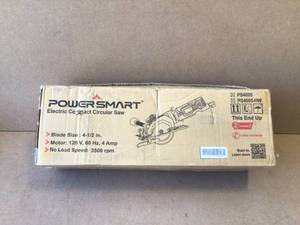 lot 66 image: PowerSmart 4-12 in. 4 Amp Electric Compact Circular Saw- Customer Returns - Review all pictures May Contain Missing Pcs