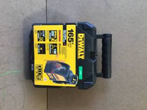 lot 89 image: DEWALT 165 ft. Red Self-Leveling Cross-Line Laser Level with (3) AA Batteries & Case - Customer returns - Review all pictures