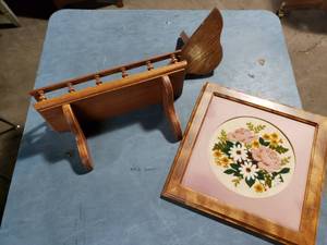 lot 44 image: Wooden Shelves and Wall Decor