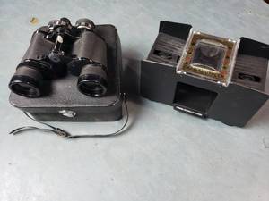 lot 84 image: Vintage Binoculars and Card Shuffler