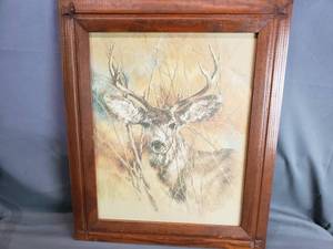 lot 114 image: K Maroon Deer Painting