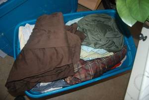 Large tote full of sheets, pillow c...
