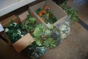 Large lot of artificial flowers and...