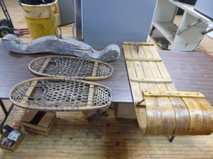 Vintage Ox Yoke Snow Shoes and Toboggan