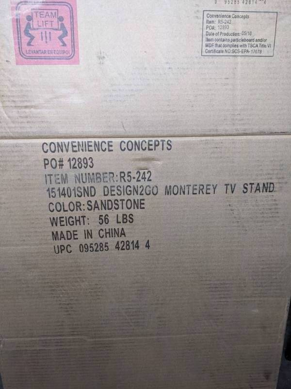 lot 280 image: Convenience Concepts Designs2Go Monterey 48 TV Stand N