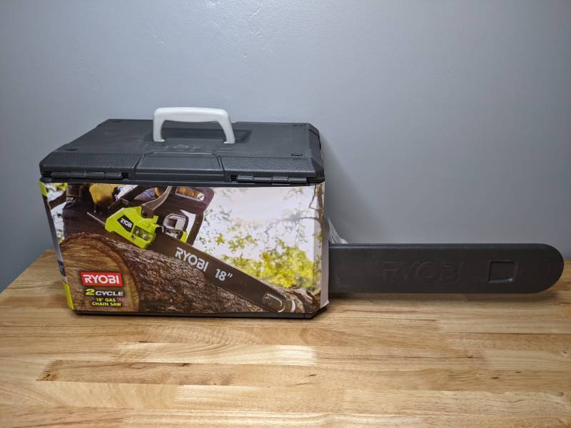 lot 9 image: Brand New Ryobi 2 Cycle 18 Chain Saw 38cc RY3818 T