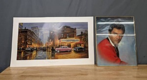 lot 107 image: Elvis Presley Portrait and Evening at the Paramount by Dave Barnhouse Signed Print X