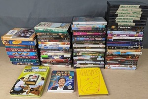 lot 244 image: Approx. 74 Piece DVD Collection and (1) VHS Tape The Office, Friends, Fast and Furious, Fargo, 8 Mile, Grown Ups and More  Z
