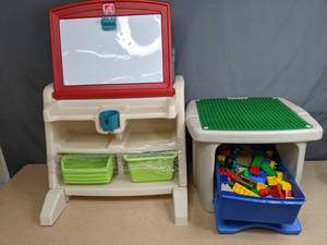 lot 230 image: Step 2 Art Easel Deak and Step 2 Lego Storage Desk  Z