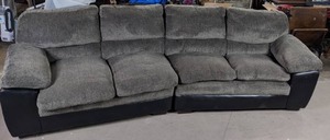 lot 317 image: Curved Two Part Sectional Sofa, 125 x 37 Q