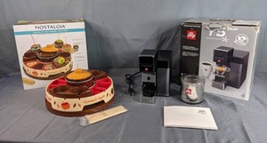 lot 310 image: Nostalgia Chocolate & Carmel Apple Party and Illy Y5 Duo Espresso & Coffee Maker Z