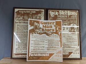 lot 88 image: Gutter Man Blues Print and Framed Prints Lock Step Blues and Rampart Street  X