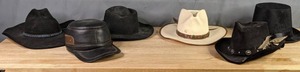 lot 83 image: Lot of (6) Mens Hats Stetson, Flex Felt, Charlie 1 Horse, Minnetonka, and Others  X