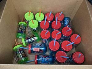 lot 426 image: NEW Assortment of (21) Spiderman and Teenage Mutant Ninja Turtles Zak Designs 14-oz. Double Wall Tumblers for Kids with Straws Z