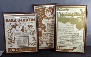 lot 404 image: How Long How Long Blues by Leroy Carr, Vocalion Records, Early Morning Blues by Blind Blake, Paramount, and Everyones Favorite Sars Martin and her famous Jug Band, Okeh Race Records X