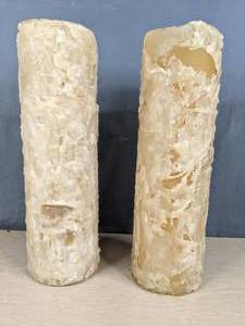 lot 420 image: Two Large 15-Inch Pillar Candles X