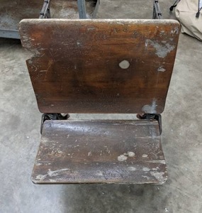 lot 440 image: Vintage Wood Chair with Metal Legs  X