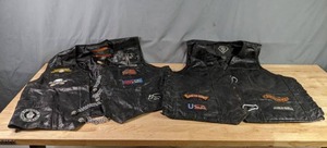 lot 437 image: Diamond Plate Buffalo Leather Vest Size 4x Genuine Hog Leather Vest 3x  X