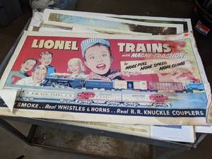 lot 511 image: Collection of Vintage Prints Lionel Trains, The Beatles, MN Vikings, Babe the Pig, Thomas Kinkade, and More  X