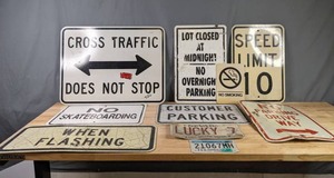 lot 461 image: Road Signs, Nevada License Plate, Minnesota License Plate  X