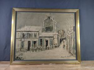 lot 515 image: Framed Print, Cabaret Au Lapin Agile by Artist Maurice Utrillo V  V