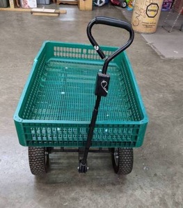 lot 497 image: Four Wheel Utility Wagon with Pull Handle X