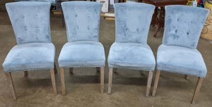 lot 502 image: Set of (4) Armless Dining Chairs in Blue V