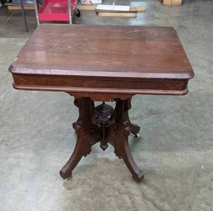 lot 503 image: Rectangle Pedestal Table on Wheels V
