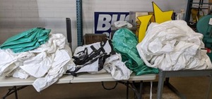 lot 493 image: Assortment of Tarps and Mega Mover Portable Transport Unit X