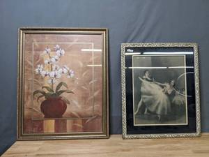 lot 495 image: Moonlight Ballet by Charlot and Orchid Obsession by Vivian Flasch Framed Art X