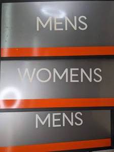 lot 583 image: Hanging Department Signs (2) Mens and (1) Womens  X