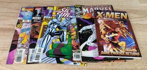 lot 553 image: Collection of 6 Silver Surfer Marvel Comic Books and X-Men Paperback Z