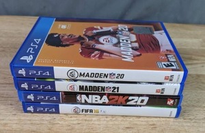 lot 524 image: Set of 4 PlayStation 4 Games Madden 20, Madden 21, NBA 2K20 and FIFA 16 Z