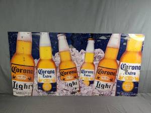 lot 25A image: Corona Plastic Beer Advertisement Insert Bar Mancave Garage Sign T