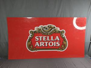 lot 26A image: Stella Artois Plastic Beer Advertisement Insert Bar Mancave Garage Sign T