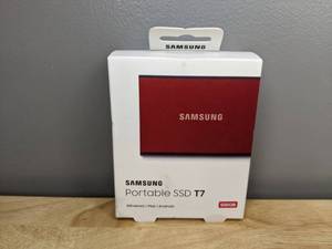 lot 56 image: Brand New SAMSUNG Portable SSD T7 500GB USB 3.2 External - Red (MU-PC500RAM) T
