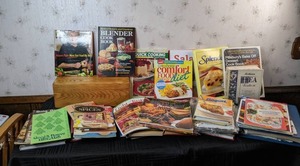 lot 72 image: Large Assortment of Cookbooks and Recipes Blender Cook Book, Comfort Food Diet, Salads, Dump Dinners, Make-Ahead Cook Book, Wild Rice Cook Book, Dump Cakes and Much More